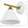 SAFAVIEH Lighting Collection Wyanet Black/Brass Modern Downlight Wall Sconce Set of 2 Light Fixture, Ideal for Bathroom, Entryway, Vanity, Foyer, Hallway, Living Room (LED Bulbs Included)(White/Brass)