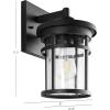 SAFAVIEH PLT4001A Lighting Senta Black Metal Wall (LED Bulb Included) Outdoor Lantern