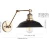 SAFAVIEH SCN4026A Lighting Kingston Adjustable Brass Gold and Black Wall (LED Bulb Included) Sconce