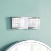 SAFAVIEH SCN4030A Karter Chrome and Clear 2-Light Wall (LED Bulbs Included) Sconce