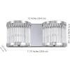 SAFAVIEH SCN4030A Karter Chrome and Clear 2-Light Wall (LED Bulbs Included) Sconce