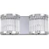 SAFAVIEH SCN4030A Karter Chrome and Clear 2-Light Wall (LED Bulbs Included) Sconce
