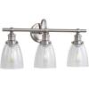 SAFAVIEH SCN4046A Dunes Brush Nickel and Clear 3-Light Bathroom (LED Bulbs Included) Sconce