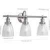 SAFAVIEH SCN4046A Dunes Brush Nickel and Clear 3-Light Bathroom (LED Bulbs Included) Sconce