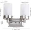 SAFAVIEH SCN4048A Kylan Nickel 2-Light Bathroom (LED Bulbs Included) Sconce