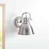 SAFAVIEH SCN4053B Lighting Lawson Brush Nickel and White Bathroom (LED Bulb Included) Sconce(Nickle)
