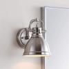 SAFAVIEH SCN4053B Lighting Lawson Brush Nickel and White Bathroom (LED Bulb Included) Sconce(Nickle)