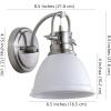 SAFAVIEH SCN4053B Lighting Lawson Brush Nickel and White Bathroom (LED Bulb Included) Sconce(White)
