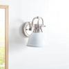 SAFAVIEH SCN4053B Lighting Lawson Brush Nickel and White Bathroom (LED Bulb Included) Sconce(White)