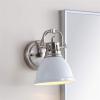 SAFAVIEH SCN4053B Lighting Lawson Brush Nickel and White Bathroom (LED Bulb Included) Sconce(White)