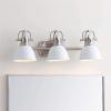 SAFAVIEH SCN4054B Roland Brush Nickel and White 3-Light Bathroom (LED Bulbs Included) Sconce, Nickle(Nickle)