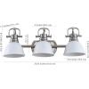 SAFAVIEH SCN4054B Roland Brush Nickel and White 3-Light Bathroom (LED Bulbs Included) Sconce, Nickle(Nickle)
