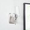 SAFAVIEH SCN4055A Lighting Valda Nickel and Brass 11-inch (LED Bulb Included) Wall Sconce