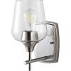 SAFAVIEH SCN4055A Lighting Valda Nickel and Brass 11-inch (LED Bulb Included) Wall Sconce