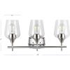 SAFAVIEH SCN4057A Eagan 3-Light Nickel and Brass 11-inch (LED Bulbs Included) Wall Sconce