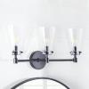 Safavieh Lighting Collection Lonsen Matte Black 3-Light Vanity Sconce (LED Bulb Included)(Black)