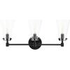 Safavieh Lighting Collection Lonsen Matte Black 3-Light Vanity Sconce (LED Bulb Included)(Black)