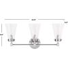 Safavieh Lighting Collection Lonsen Matte Black 3-Light Vanity Sconce (LED Bulb Included)(Chrome / Black)