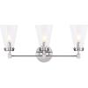 Safavieh Lighting Collection Lonsen Matte Black 3-Light Vanity Sconce (LED Bulb Included)(Chrome / Black)