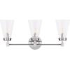 Safavieh Lighting Collection Lonsen Matte Black 3-Light Vanity Sconce (LED Bulb Included)(Chrome / Black)