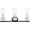 Safavieh Lighting Collection Remery Matte Black/Chrome 3-Light Sconce (LED Bulb Included)