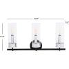 Safavieh Lighting Collection Remery Matte Black/Chrome 3-Light Sconce (LED Bulb Included)