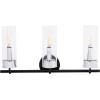 Safavieh Lighting Collection Remery Matte Black/Chrome 3-Light Sconce (LED Bulb Included)