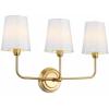 Safavieh Lighting Sawyer Brass Gold 3-Light Wall Sconce (LED Bulbs Included)