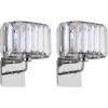 SAFAVIEH Lighting Collection Athena Art Deco Glam Nickel/ Clear 11-inch High Bedroom Bathroom Vanity Hallway Foyer Living Room Wall Sconce Set of 2 (LED Bulbs Included)
