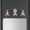 SAFAVIEH Lighting Collection Calyna Chrome/Clear 3-light Wall Sconce Light Fixture Ideal for Bathroom, Entryway, Vanity, Foyer, Hallway, Living Room (LED Bulbs Included)(Chrome)