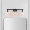 SAFAVIEH Lighting Collection Calyna Chrome/Clear 3-light Wall Sconce Light Fixture Ideal for Bathroom, Entryway, Vanity, Foyer, Hallway, Living Room (LED Bulbs Included)(Black)