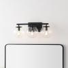 SAFAVIEH Lighting Collection Charlene Chrome/Clear Glass Globe Shade 3-Light Wall Sconce Light Fixture, Ideal for Bathroom, Entryway, Vanity Over Mirror, Foyer, Living Room (LED Bulbs Included)(Black)