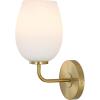 SAFAVIEH Lighting Collection Idina Contemporary Brass/White Uplight Single Wall Sconce