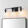 SAFAVIEH Lighting Collection Johari Chrome 3-Light Wall Sconce Light Fixture, Ideal for Bathroom, Entryway, Vanity Over Mirror, Foyer, Hallway, Living Room (LED Bulbs Included)(Black)