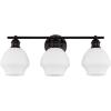 SAFAVIEH Lighting Collection Mylsa Gold/Clear 3-light Wall Sconce Light Fixture Ideal for Bathroom, Entryway, Vanity, Foyer, Hallway, Living Room (LED Bulbs Included)(Black / White)