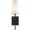 SAFAVIEH Lighting Collection Nanda Brass/White Shade Wall Sconce Light Fixture, Ideal for Bathroom, Entryway, Vanity, Foyer, Hallway, Living Room (LED Bulb Included)(Black)