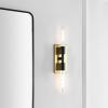 SAFAVIEH Lighting Collection Nyx Contemporary Brass/Black Vertical Wall Sconce Light Fixture, Ideal for Bathroom, Entryway, Vanity, Foyer, Hallway, Living Room (LED Bulbs Included)