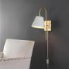 SAFAVIEH Lighting Collection Rhoeva Black Downlight Wall Sconce Light Fixture, Ideal for Bathroom, Entryway, Vanity, Foyer, Hallway, Living Room (LED Bulb Included)(Brass/White)