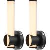 SAFAVIEH Lighting Collection Toia Black Modern Wall Sconce Set of 2 Vertical Light Fixture, Ideal for Bathroom, Entryway, Vanity, Foyer, Hallway, Living Room (LED Bulbs Included)