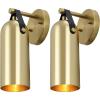 SAFAVIEH Lighting Collection Westly White/Gold Modern Downlight Wall Sconce Set of 2 Light Fixture, Ideal for Bathroom, Entryway, Vanity, Foyer, Hallway, Living Room (LED Bulbs Included)(Gold)