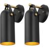 SAFAVIEH Lighting Collection Westly White/Gold Modern Downlight Wall Sconce Set of 2 Light Fixture, Ideal for Bathroom, Entryway, Vanity, Foyer, Hallway, Living Room (LED Bulbs Included)(Black/Gold)