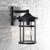 SAFAVIEH PLT4001A Lighting Senta Black Metal Wall (LED Bulb Included) Outdoor Lantern