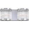 SAFAVIEH SCN4030A Karter Chrome and Clear 2-Light Wall (LED Bulbs Included) Sconce