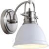 SAFAVIEH SCN4053B Lighting Lawson Brush Nickel and White Bathroom (LED Bulb Included) Sconce(White)