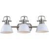 SAFAVIEH SCN4054B Roland Brush Nickel and White 3-Light Bathroom (LED Bulbs Included) Sconce, Nickle(Nickle)