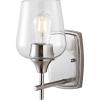 SAFAVIEH SCN4055A Lighting Valda Nickel and Brass 11-inch (LED Bulb Included) Wall Sconce