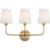 Safavieh Lighting Sawyer Brass Gold 3-Light Wall Sconce (LED Bulbs Included)