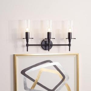 SAFAVIEH Collection Norala Chrome 3-Light Vanity Sconce (LED Bulb Included) SCN5001A(Black)