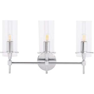 SAFAVIEH Collection Norala Chrome 3-Light Vanity Sconce (LED Bulb Included) SCN5001A(Chrome)