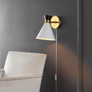 SAFAVIEH Lighting Collection Jordie Modern Brass Gold Downlight Wall Sconce Light Fixture, Ideal for Bathroom, Entryway, Vanity, Foyer, Hallway, Living Room (LED Bulb Included)(Multicolor)